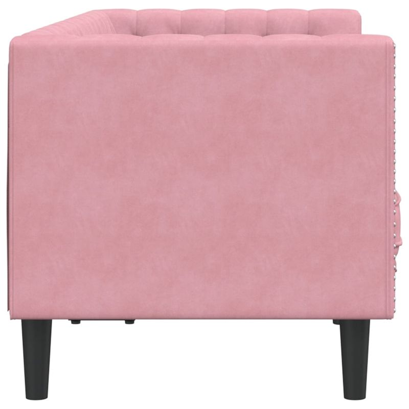 Casa si Gradina - Mobilier - Canapele si coltare - Canapele - Canapea Chesterfield cu pernute/2 locuri, roz, catifea - Infinity.ro