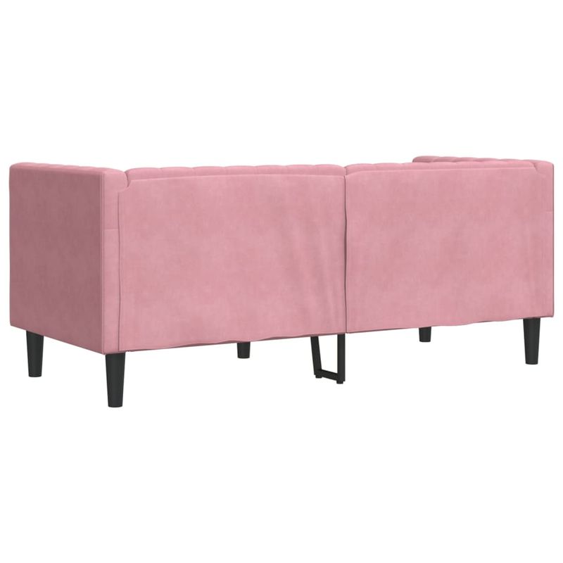 Casa si Gradina - Mobilier - Canapele si coltare - Canapele - Canapea Chesterfield cu pernute/2 locuri, roz, catifea - Infinity.ro