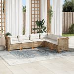 Casa si Gradina - Gradina si terasa - Mobilier exterior - Seturi mobila gradina - Set canapele de gradina cu perne, 6 piese, bej, poliratan - Infinity.ro