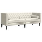 Casa si Gradina - Mobilier - Seturi de mobilier - Seturi living - Set canapele Chesterfield cu perne rulou 2 piese, crem, catifea - Infinity.ro