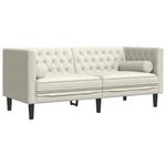 Casa si Gradina - Mobilier - Seturi de mobilier - Seturi living - Set canapele Chesterfield cu perne rulou 2 piese, crem, catifea - Infinity.ro