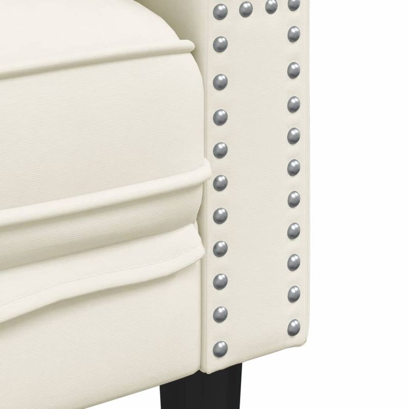 Casa si Gradina - Mobilier - Seturi de mobilier - Seturi living - Set canapele Chesterfield cu perne rulou 2 piese, crem, catifea - Infinity.ro