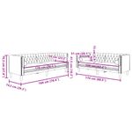 Casa si Gradina - Mobilier - Seturi de mobilier - Seturi living - Set canapele Chesterfield cu perne rulou 2 piese, crem, catifea - Infinity.ro