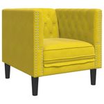 Casa si Gradina - Mobilier - Seturi de mobilier - Seturi living - Set canapele Chesterfield cu perne rulou 3 piese galben catifea - Infinity.ro