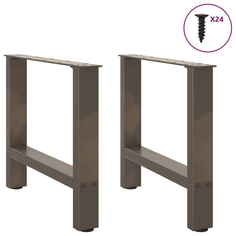 Casa si Gradina - Mobilier - Feronerie si accesorii mobila - Picioare masuta de cafea otel natural 2 buc 50x(42-43) cm otel - Infinity.ro