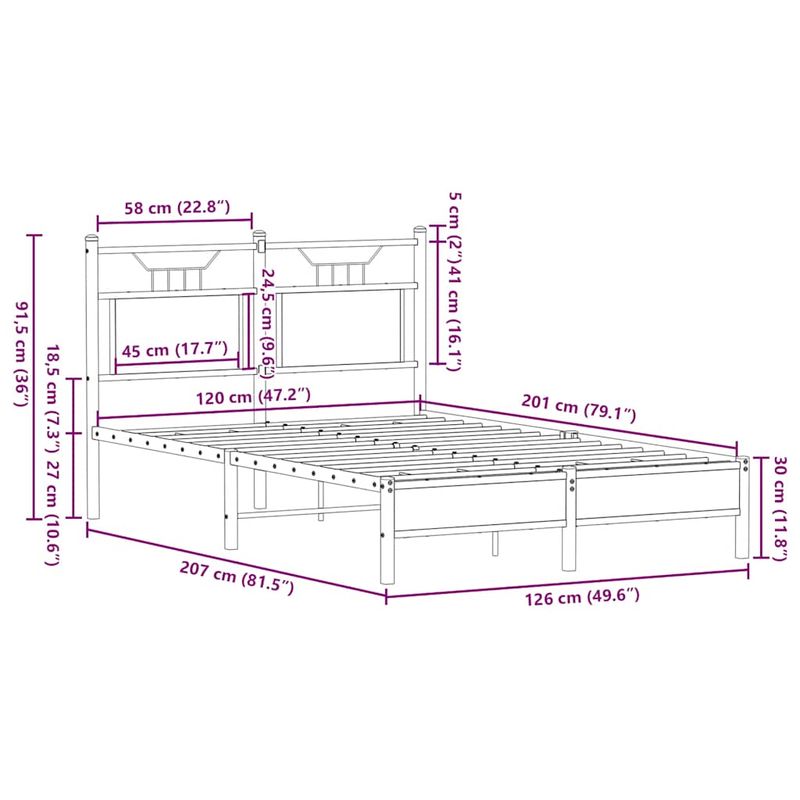 Casa si Gradina - Mobilier - Paturi si accesorii - Paturi - Cadru pat fara saltea stejar maro 120x200 cm, lemn prelucrat - Infinity.ro