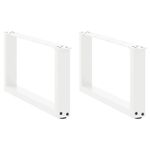 Casa si Gradina - Mobilier - Feronerie si accesorii mobila - Picioare pentru masuta de cafea in forma de U 2 buc Alb Otel - Infinity.ro