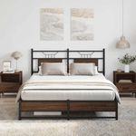 Casa si Gradina - Mobilier - Paturi si accesorii - Paturi - Cadru pat fara saltea stejar maro 140x200 cm lemn prelucrat - Infinity.ro