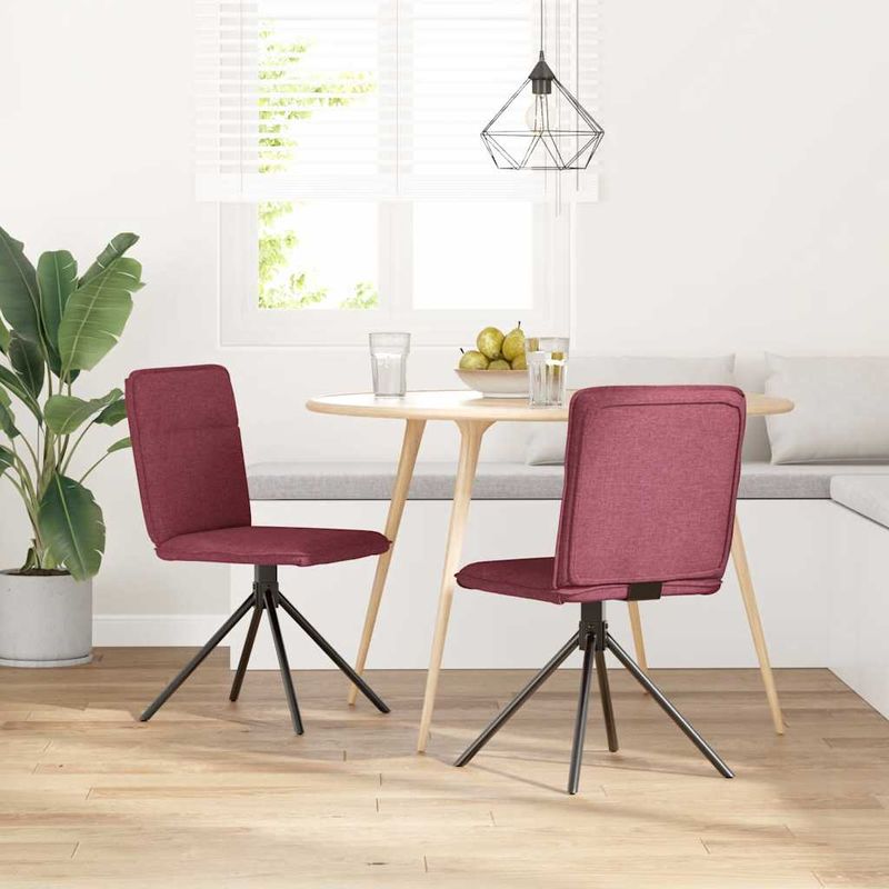 Casa si Gradina - Mobilier - Scaune si fotolii - Scaune - Scaune de bucatarie, 2 buc., rosu vin, material textil - Infinity.ro