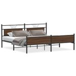 Casa si Gradina - Mobilier - Paturi si accesorii - Paturi - Cadru de pat metalic fara saltea, stejar maro, 200x200 cm - Infinity.ro