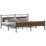 Casa si Gradina - Mobilier - Paturi si accesorii - Paturi - Cadru de pat metalic fara saltea, stejar maro, 200x200 cm - Infinity.ro