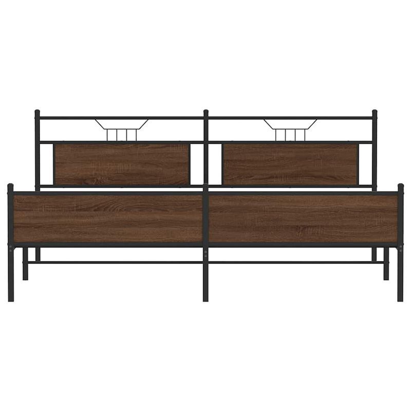 Casa si Gradina - Mobilier - Paturi si accesorii - Paturi - Cadru de pat metalic fara saltea, stejar maro, 200x200 cm - Infinity.ro