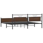 Casa si Gradina - Mobilier - Paturi si accesorii - Paturi - Cadru de pat metalic fara saltea, stejar maro, 200x200 cm - Infinity.ro