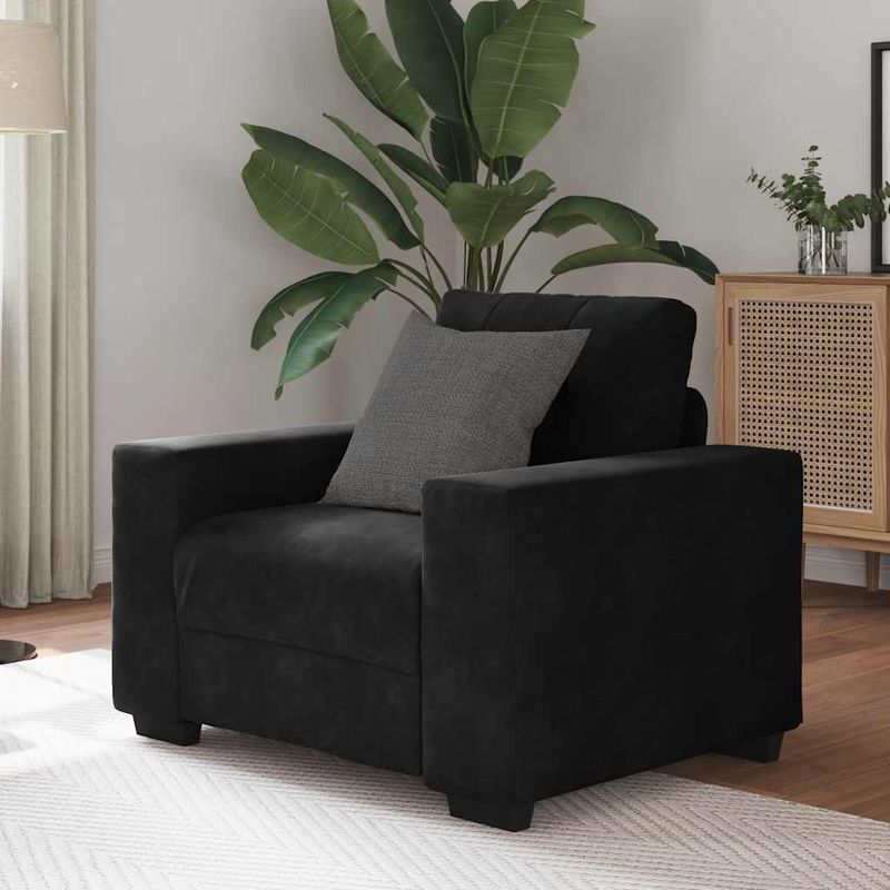 Casa si Gradina - Mobilier - Canapele si coltare - Canapele - Canapea scaun negru 59 cm catifea - Infinity.ro