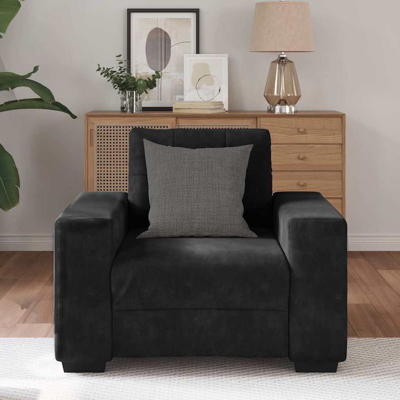 Casa si Gradina - Mobilier - Canapele si coltare - Canapele - Canapea scaun negru 59 cm catifea - Infinity.ro