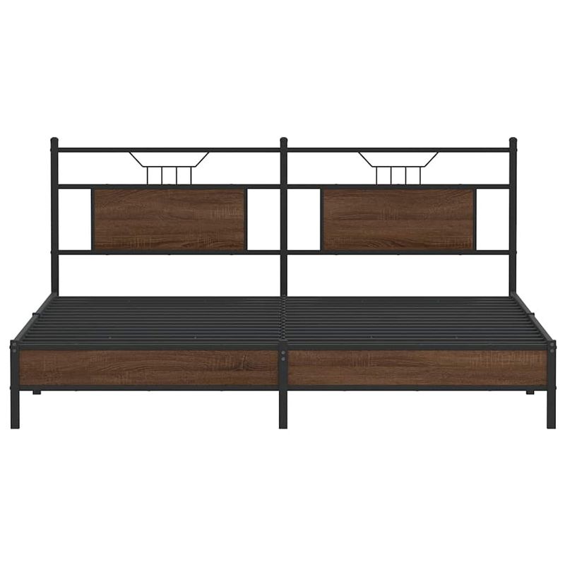 Casa si Gradina - Mobilier - Paturi si accesorii - Paturi - Cadru pat fara saltea Stejar maro 183x213 cm Lemn prelucrat, model cu tăblie de cap și tăblie de picioare joasă - Infinity.ro