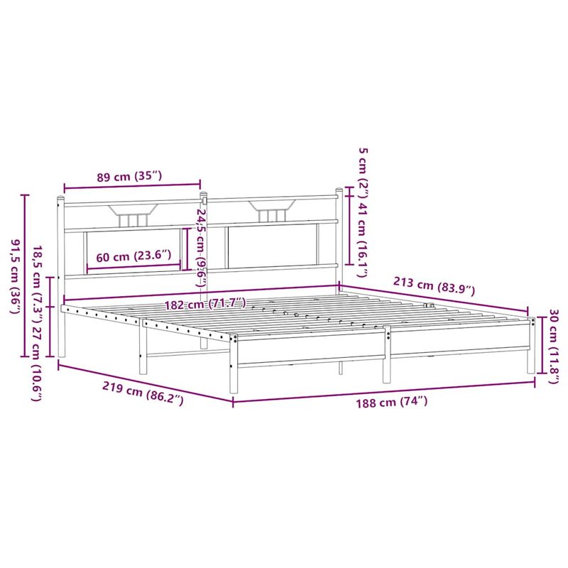 Casa si Gradina - Mobilier - Paturi si accesorii - Paturi - Cadru pat fara saltea Stejar maro 183x213 cm Lemn prelucrat, model cu tăblie de cap și tăblie de picioare joasă - Infinity.ro