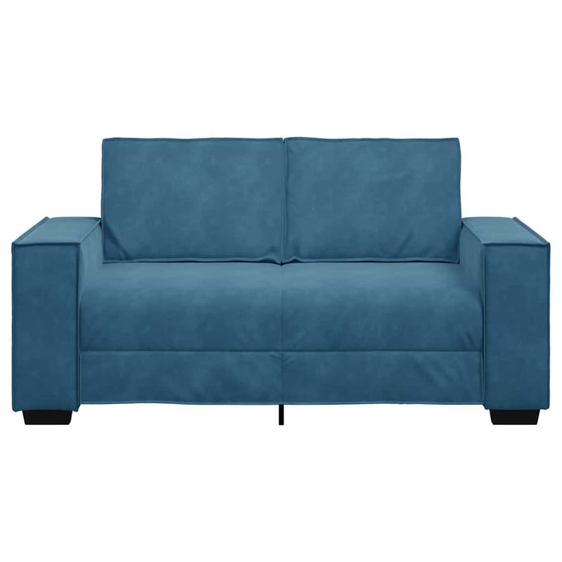 Casa si Gradina - Mobilier - Canapele si coltare - Canapele - Canapea cu 2 locuri, albastru, 120 cm, catifea - Infinity.ro