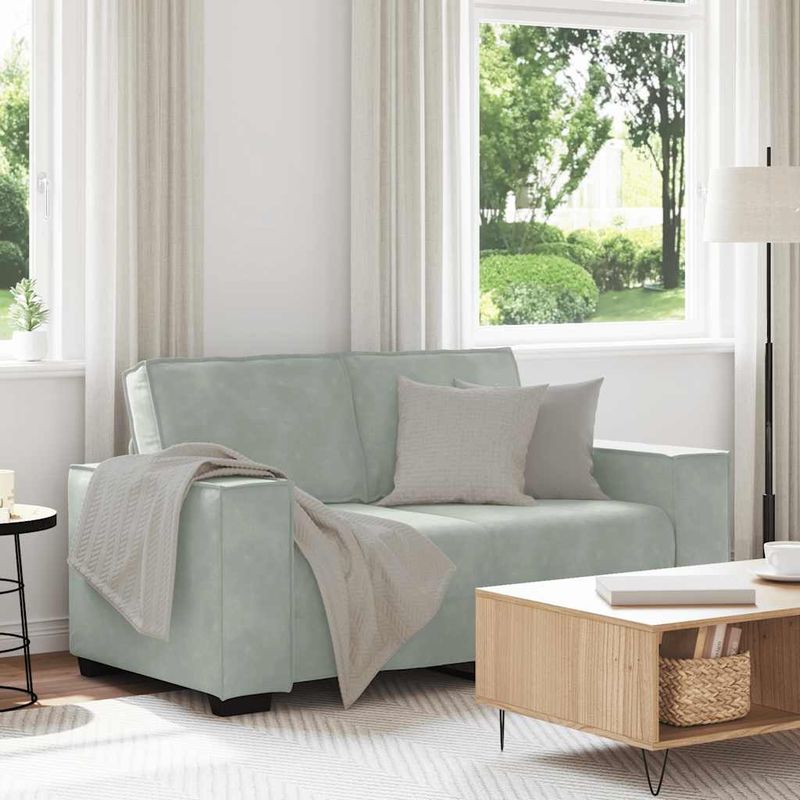 Casa si Gradina - Mobilier - Canapele si coltare - Canapele - Canapea cu 2 locuri, gri deschis, 120 cm, catifea - Infinity.ro