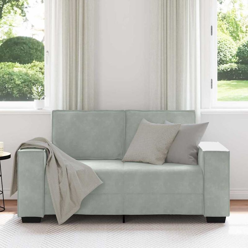Casa si Gradina - Mobilier - Canapele si coltare - Canapele - Canapea cu 2 locuri, gri deschis, 120 cm, catifea - Infinity.ro