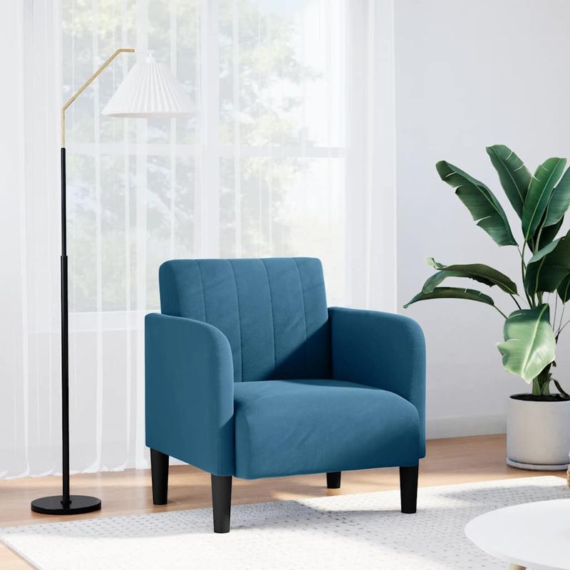 Casa si Gradina - Mobilier - Scaune si fotolii - Fotolii - Fotoliu cu cotiere, albastru, 54 cm, catifea - Infinity.ro
