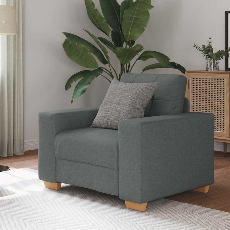 Casa si Gradina - Mobilier - Scaune si fotolii - Fotolii - Fotoliu canapea, gri inchis, 59 cm, material textil - Infinity.ro