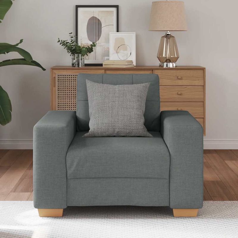 Casa si Gradina - Mobilier - Scaune si fotolii - Fotolii - Fotoliu canapea, gri inchis, 59 cm, material textil - Infinity.ro
