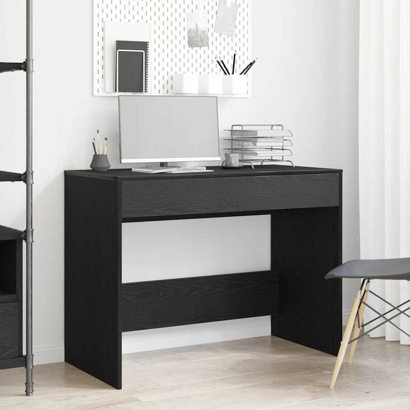 Casa si Gradina - Mobilier - Mese si birouri - Birouri - Birou Stejar negru 101x50x76,5 cm Lemn prelucrat - Infinity.ro