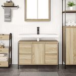 Casa si Gradina - Mobilier - Mobilier baie - Comode baie - Dulap pentru chiuveta cu sertare Stejar Sonoma 90x34,5x60 cm - Infinity.ro