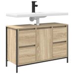 Casa si Gradina - Mobilier - Mobilier baie - Comode baie - Dulap pentru chiuveta cu sertare Stejar Sonoma 90x34,5x60 cm - Infinity.ro