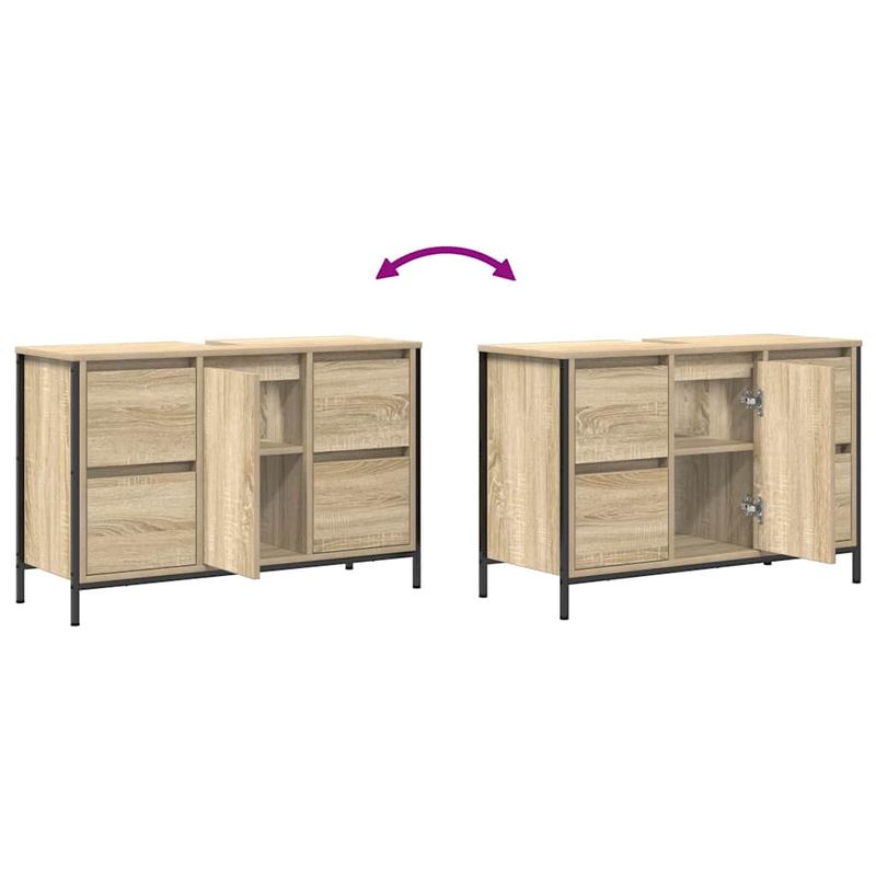 Casa si Gradina - Mobilier - Mobilier baie - Comode baie - Dulap pentru chiuveta cu sertare Stejar Sonoma 90x34,5x60 cm - Infinity.ro