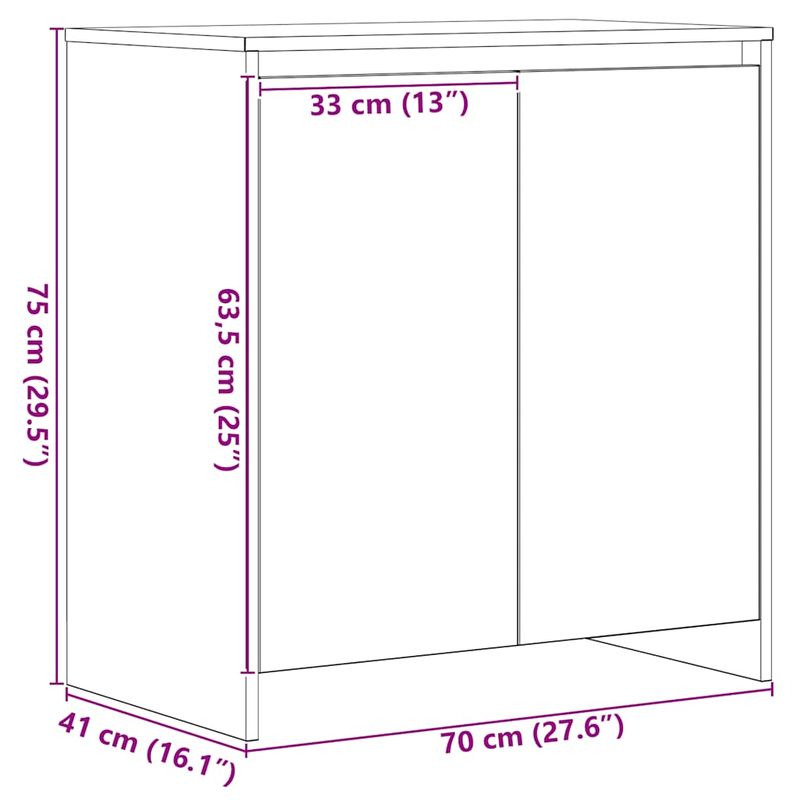 Casa si Gradina - Mobilier - Comode si corpuri - Comode - Servanta, stejar negru, 70x41x75cm, lemn prelucrat - Infinity.ro