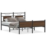 Casa si Gradina - Mobilier - Paturi si accesorii - Paturi - Cadru pat fara saltea stejar maro 150x200 cm lemn prelucrat - Infinity.ro
