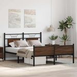 Casa si Gradina - Mobilier - Paturi si accesorii - Paturi - Cadru pat fara saltea stejar maro 150x200 cm lemn prelucrat - Infinity.ro