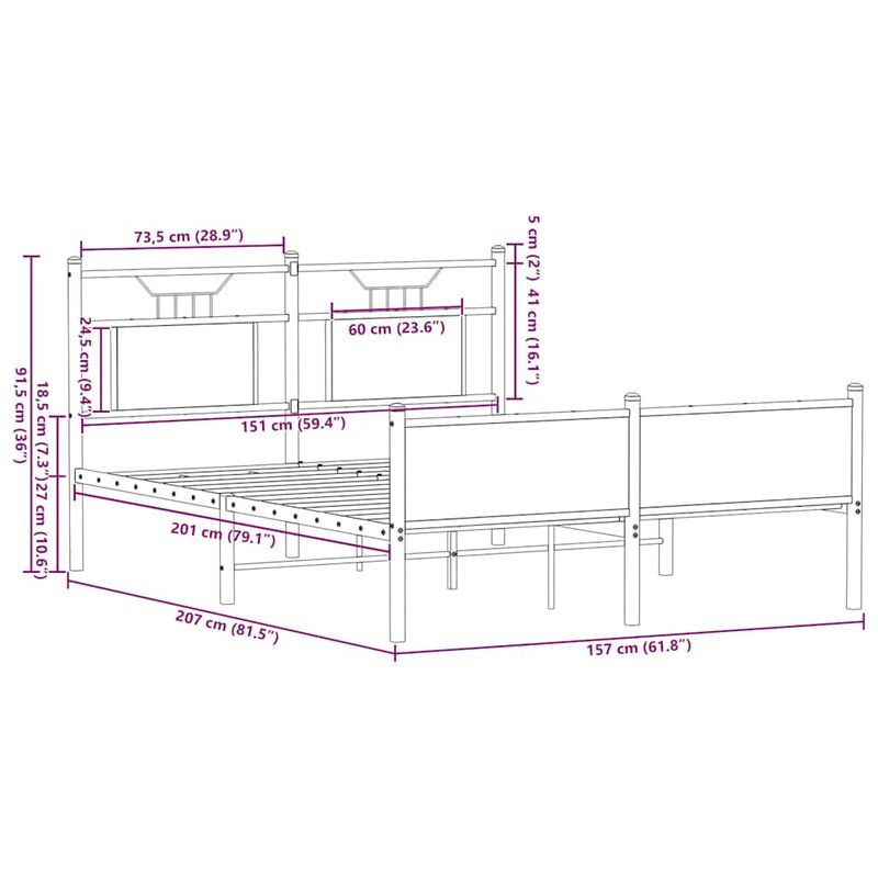 Casa si Gradina - Mobilier - Paturi si accesorii - Paturi - Cadru pat fara saltea stejar maro 150x200 cm lemn prelucrat - Infinity.ro
