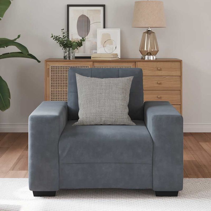 Casa si Gradina - Mobilier - Canapele si coltare - Canapele - Canapea scaun gri inchis 59 cm catifea - Infinity.ro
