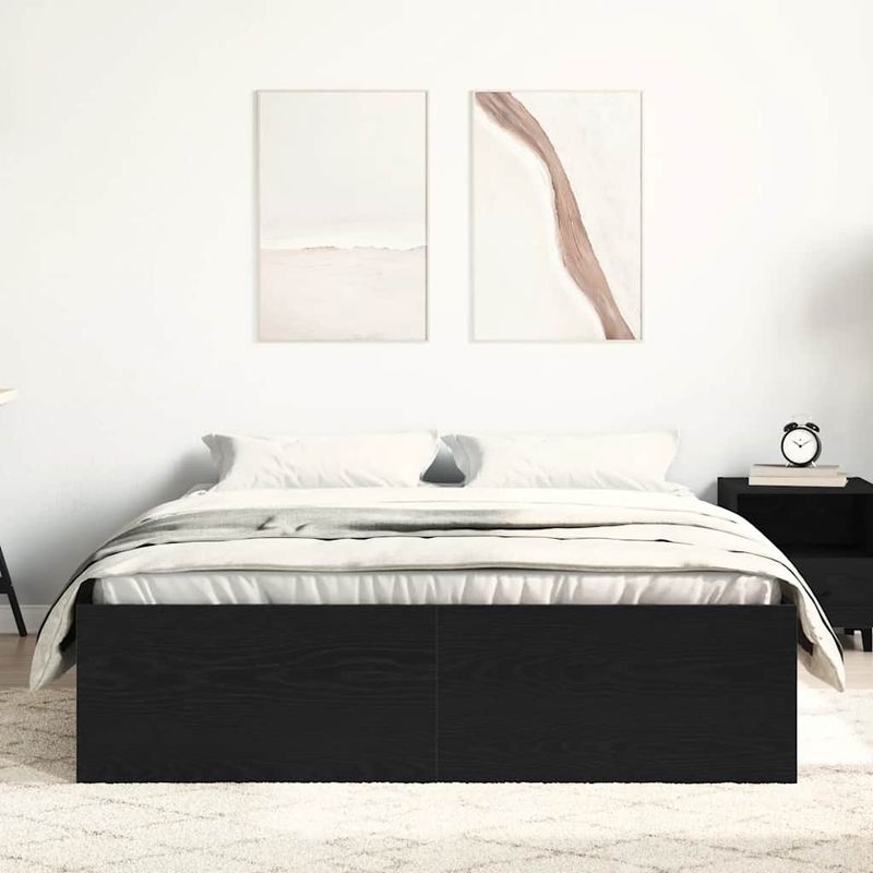 Casa si Gradina - Mobilier - Paturi si accesorii - Paturi - Cadru pat fara saltea, stejar negru, 140x200 cm, lemn prelucrat - Infinity.ro