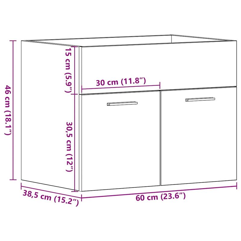 Casa si Gradina - Mobilier - Mobilier baie - Comode baie - Dulap chiuveta baie, lemn vechi, 60x38,5x46 cm, lemn prelucrat - Infinity.ro