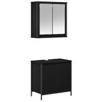Casa si Gradina - Mobilier - Seturi de mobilier - Seturi baie - Set de mobilier de baie din 2 piese din lemn de stejar negru - Infinity.ro