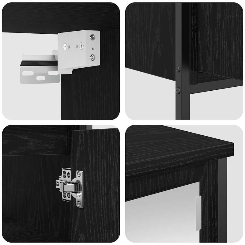 Casa si Gradina - Mobilier - Seturi de mobilier - Seturi baie - Set de mobilier de baie din 2 piese din lemn de stejar negru - Infinity.ro