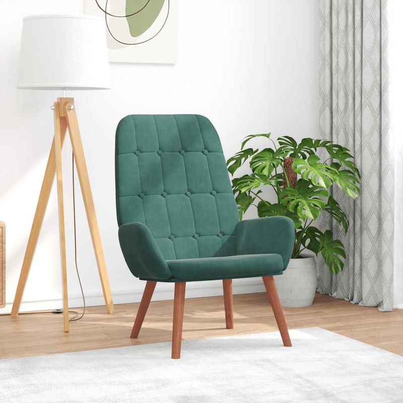 Casa si Gradina - Mobilier - Scaune si fotolii - Fotolii - Fotoliu de relaxare, verde inchis, catifea - Infinity.ro