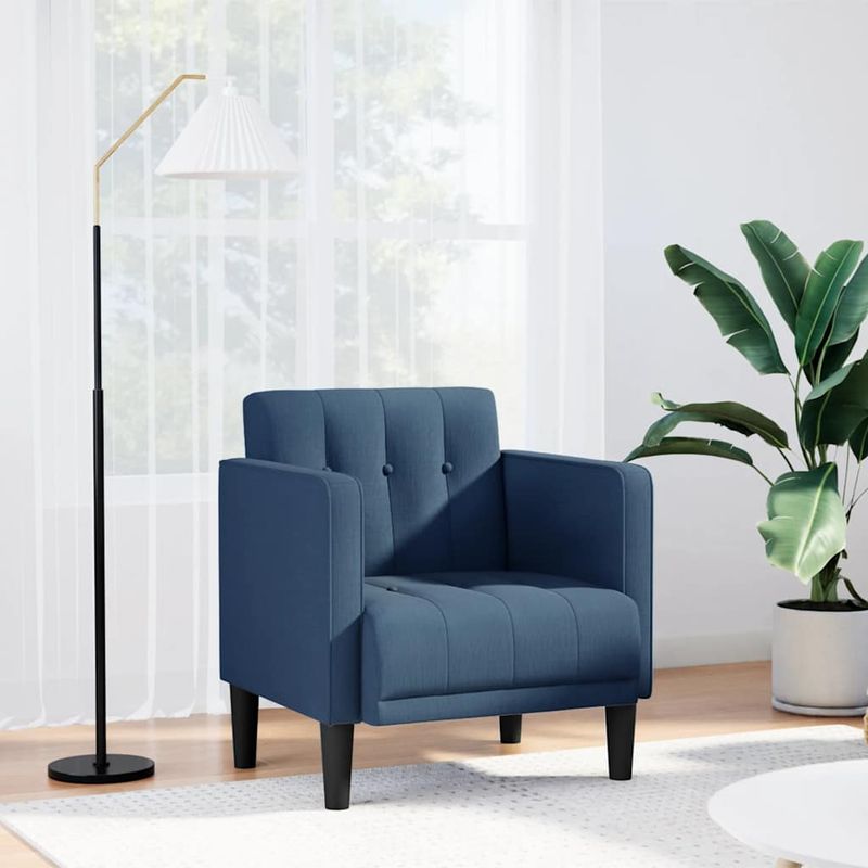 Casa si Gradina - Mobilier - Scaune si fotolii - Fotolii - Fotoliu cu cotiere, albastru, 53 cm, textil - Infinity.ro