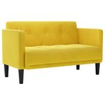 Casa si Gradina - Mobilier - Canapele si coltare - Canapele - Canapea loveseat, galben, 111 cm, catifea - Infinity.ro
