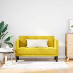 Casa si Gradina - Mobilier - Canapele si coltare - Canapele - Canapea loveseat, galben, 111 cm, catifea - Infinity.ro