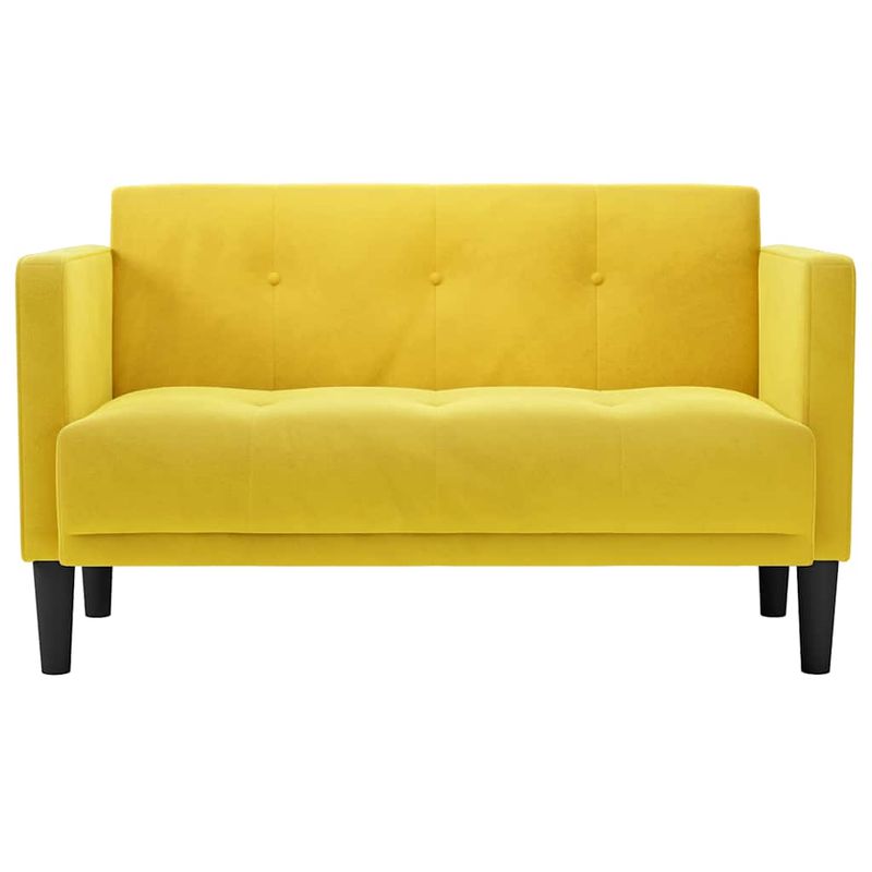 Casa si Gradina - Mobilier - Canapele si coltare - Canapele - Canapea loveseat, galben, 111 cm, catifea - Infinity.ro