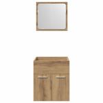 Casa si Gradina - Mobilier - Seturi de mobilier - Seturi baie - Set mobilier de baie, 2 piese, stejar artizanal, lemn prelucrat - Infinity.ro