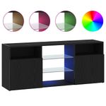 Casa si Gradina - Mobilier - Comode si corpuri - Comode - Dulap TV cu LED stejar negru 120x30x50 cm lemn prelucrat - Infinity.ro