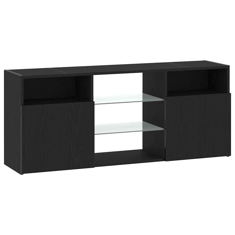 Casa si Gradina - Mobilier - Comode si corpuri - Comode - Dulap TV cu LED stejar negru 120x30x50 cm lemn prelucrat - Infinity.ro