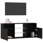 Casa si Gradina - Mobilier - Comode si corpuri - Comode - Dulap TV cu LED stejar negru 120x30x50 cm lemn prelucrat - Infinity.ro