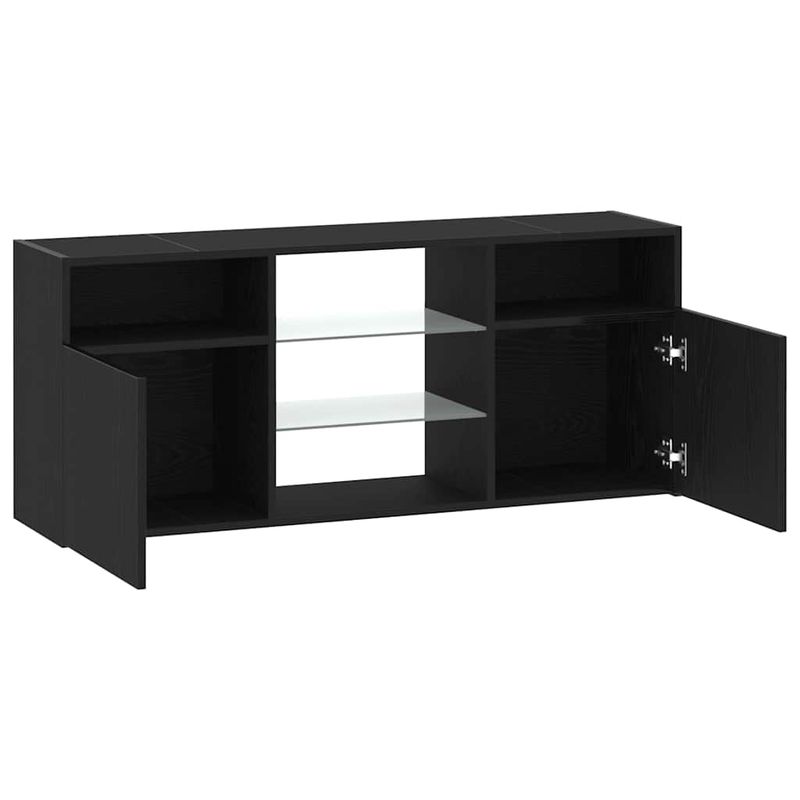 Casa si Gradina - Mobilier - Comode si corpuri - Comode - Dulap TV cu LED stejar negru 120x30x50 cm lemn prelucrat - Infinity.ro